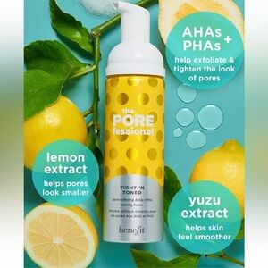 Benefit POREfessional Tight ‘N Toned - Pore Refining AHA + PHA Toning Mousse